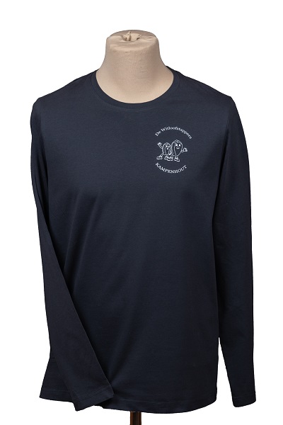 T-shirt lange mouwen Navy Heren - Voorkant